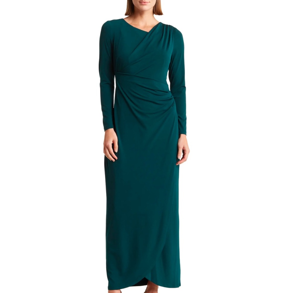 Connected Apparel Crossover Long Sleeve Dress